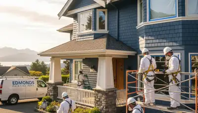 Seattle, WA painting contractor preparing a home exterior for professional painting service
