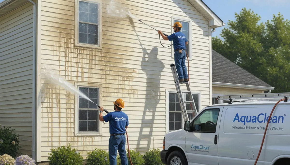 Vinyl siding pressure cleaning in Seattle, WA for moss and algae removal