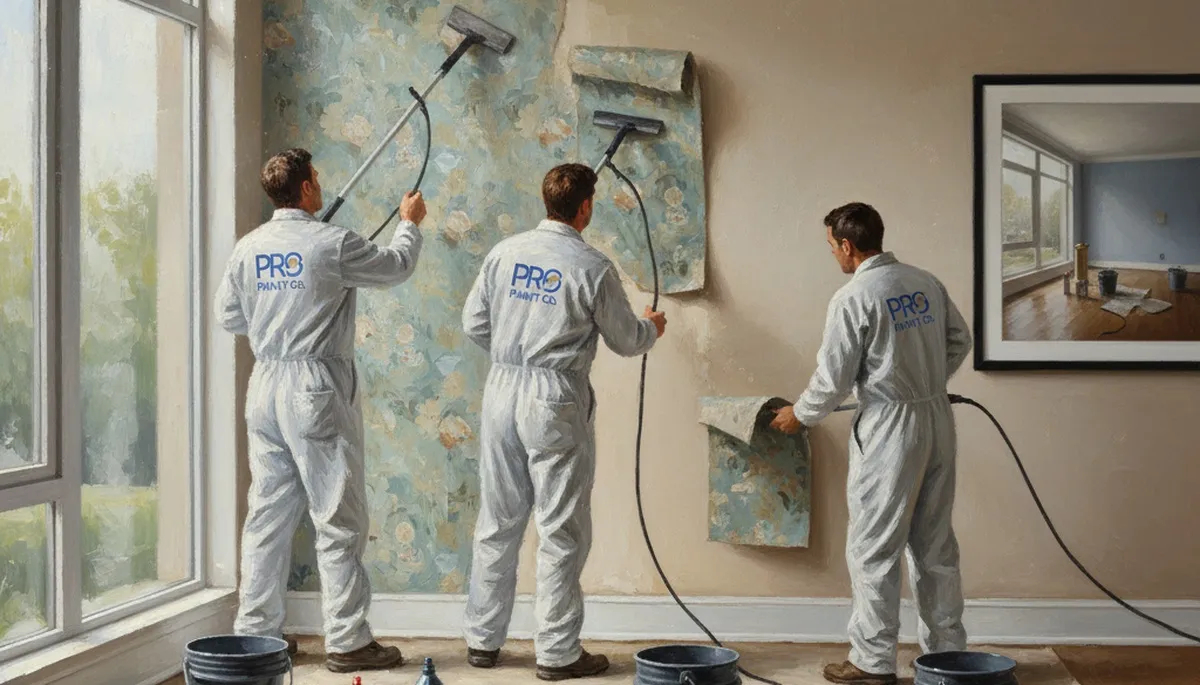Seattle, WA wallpaper removal by Seattle Paint Pros for clean wall preparation and repainting